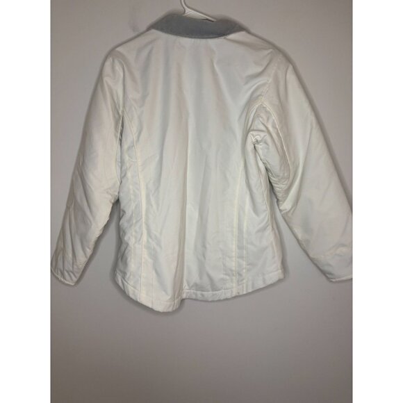 COLUMBIA Soft Shell Jacket Womens S White Gray Fleece Lined Pockets Winter - Picture 2 of 10